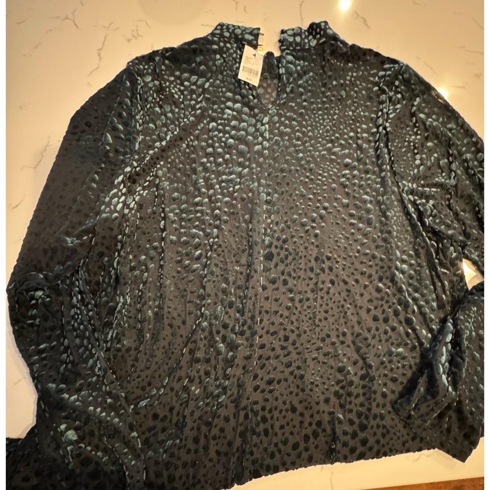 NWT Velvet Leopard Burnout Sheer Turtleneck 18/20